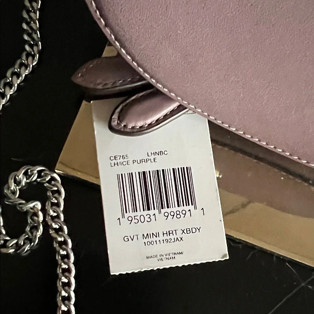 Coach Heart-Shaped Lavender Mini Bag - Picture 2 of 2